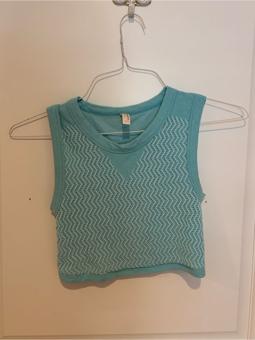 FP Movement by Free People Aqua Knit Chevron Crop Tank